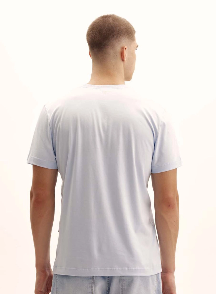 Camiseta Masculina New Com Logo Contrastante Azul Tranquile Blue 4