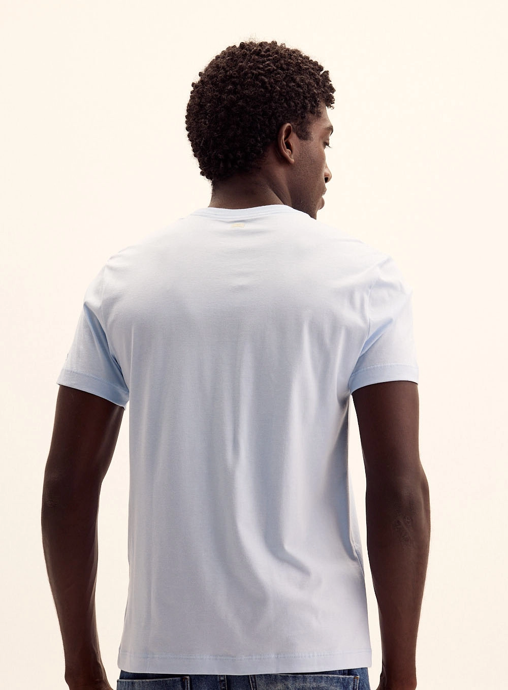 Camiseta Masculina Fit Malha Pima Azul Tranquile Blue 4