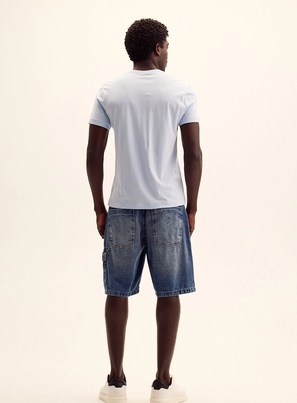 Camiseta Masculina Fit Malha Pima Azul Tranquile Blue 5