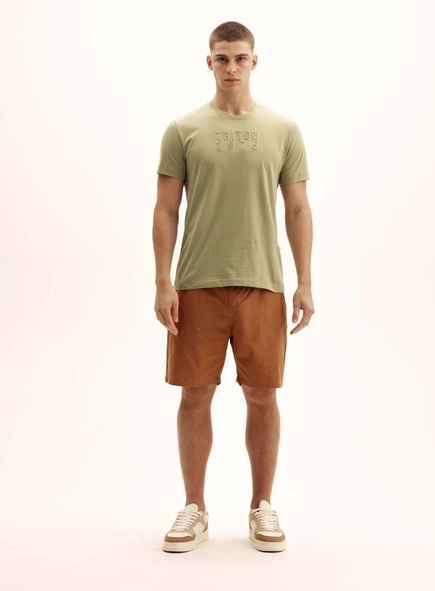 Camiseta Masculina Meia Malha Com Logo