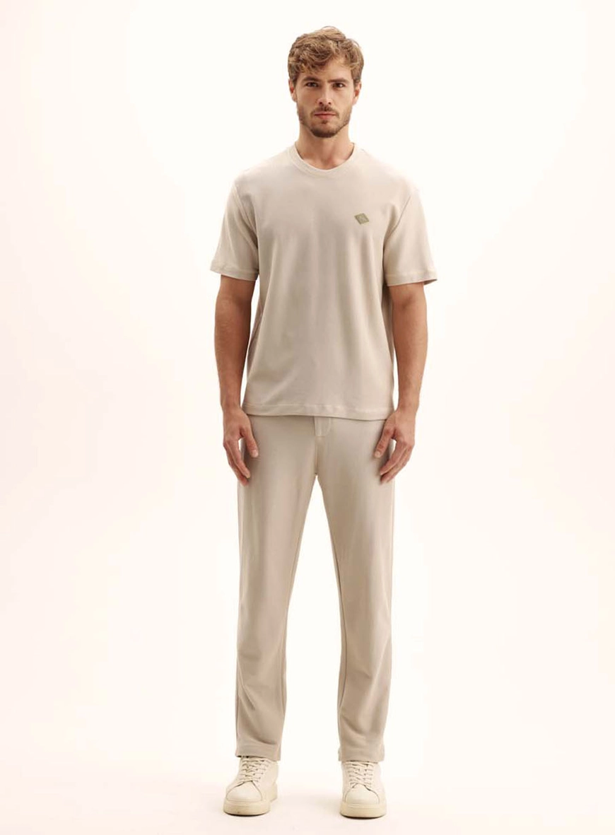 Camiseta Masculina Relaxed Gola Redonda Bege Esquilo 1