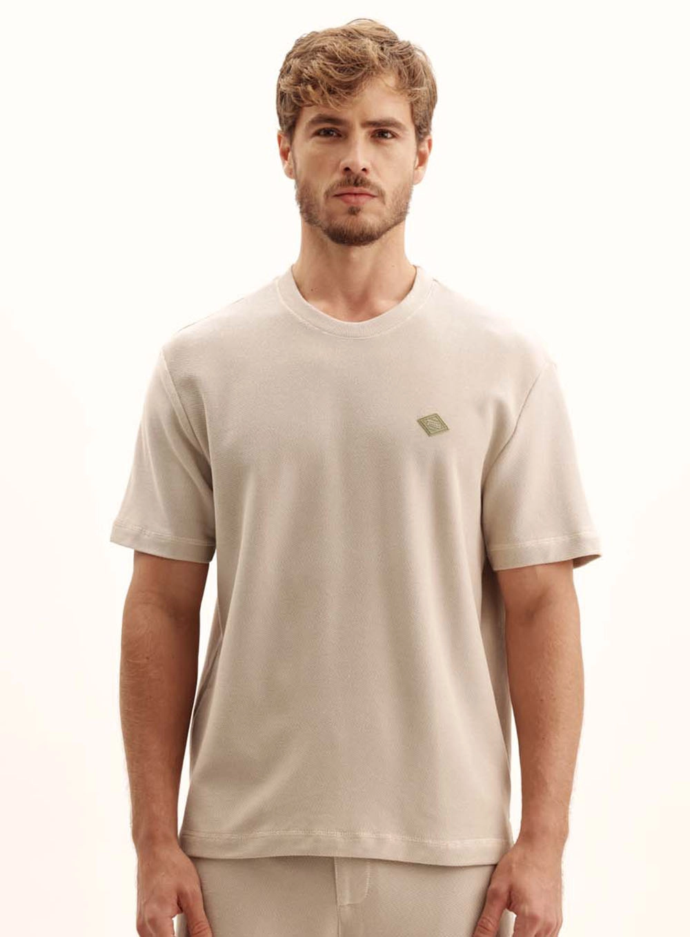 Camiseta Masculina Relaxed Gola Redonda Bege Esquilo 2