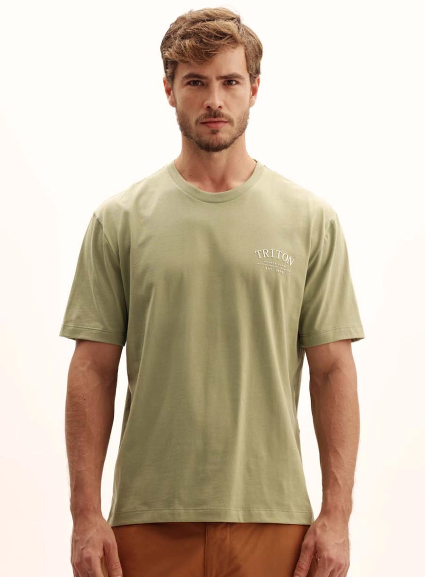 Camiseta Masculina New Estampada Verde 1