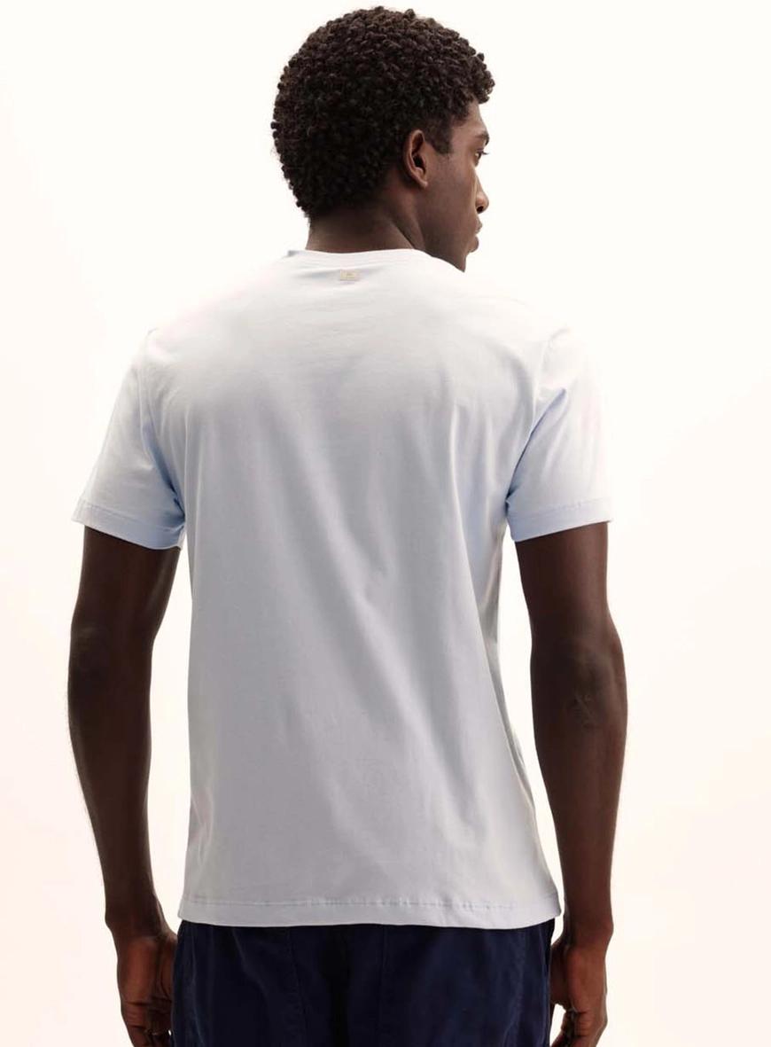Camiseta Masculina Fit Com Logo Contrastante Azul Tranquile Blue 4