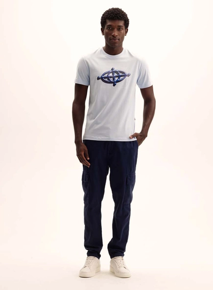 Camiseta Masculina Fit Com Logo Contrastante