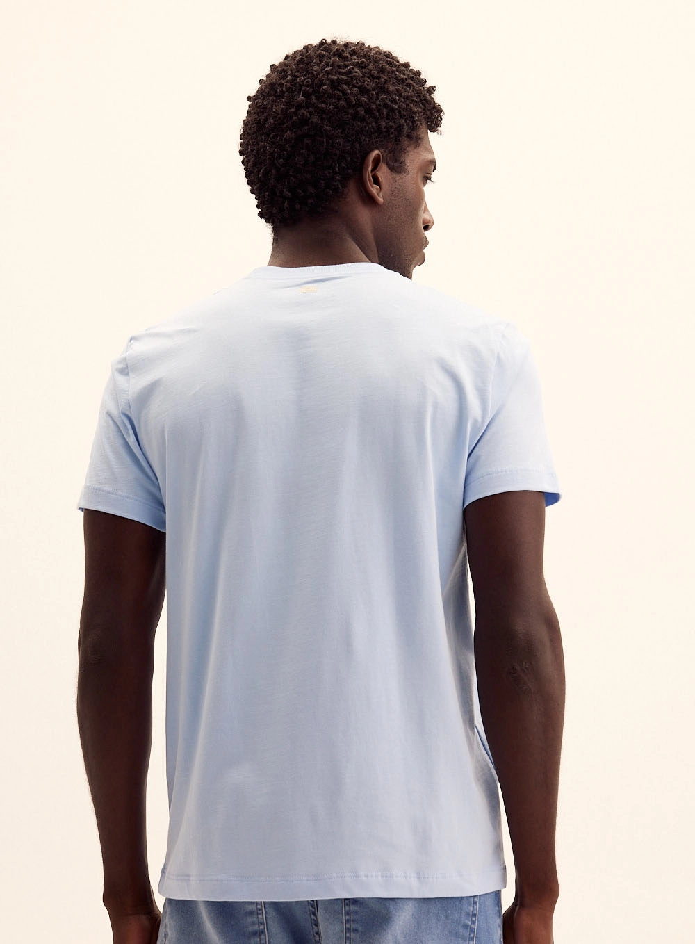 Camiseta Masculina New Manga Curta Azul Tranquile Blue 3