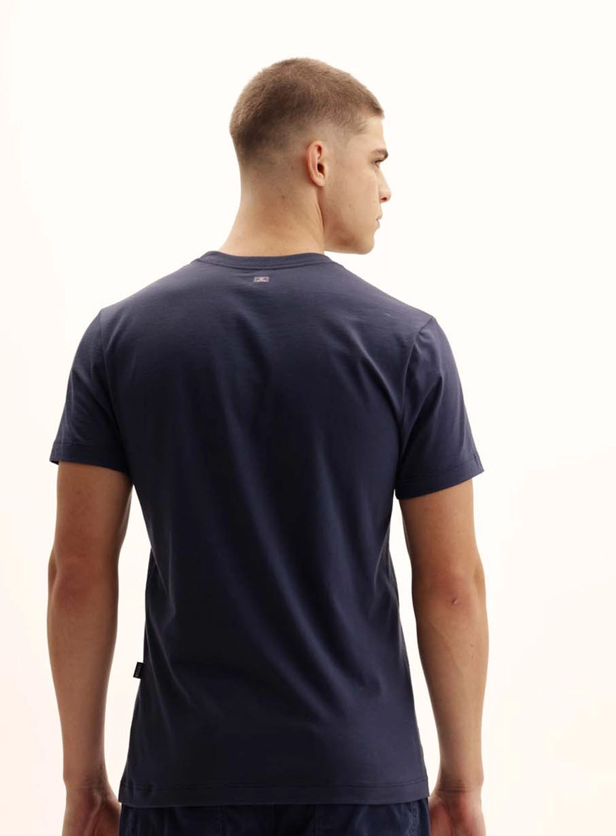 Camiseta Masculina Fit Ajustada Azul 4