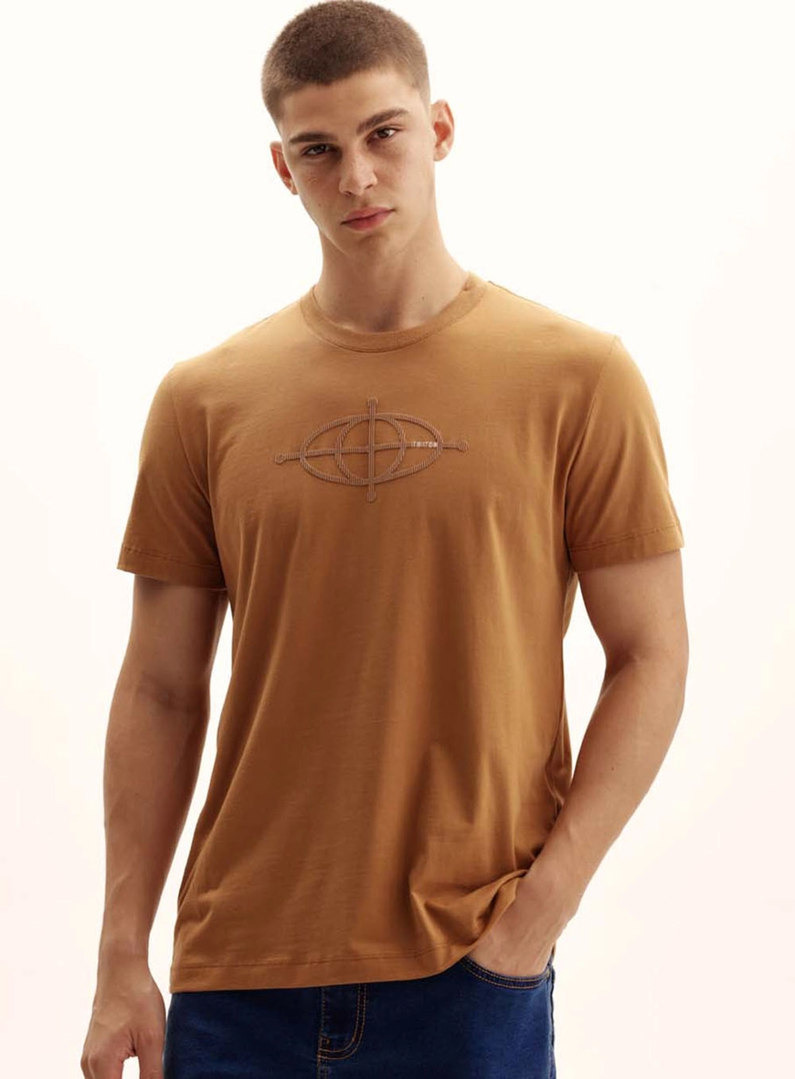 Camiseta Masculina New Com Logo Marrom Evermore 2
