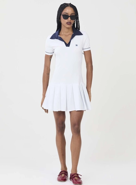 Vestido Slim Com Pregas Estilo Polo