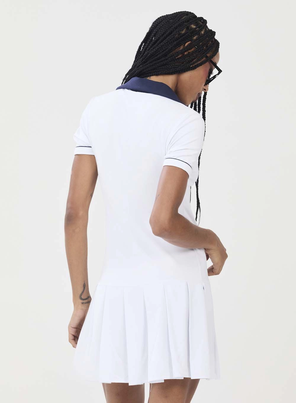 Vestido Slim Com Pregas Estilo Polo Branco 3