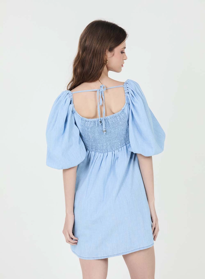 Vestido Jeans Solto Com Lastex Índigo 3