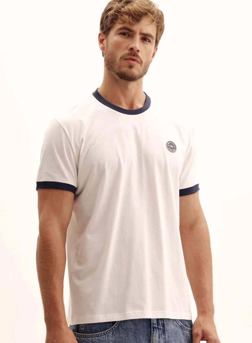 Camiseta Masculina New Com Contraste Off Shell 2