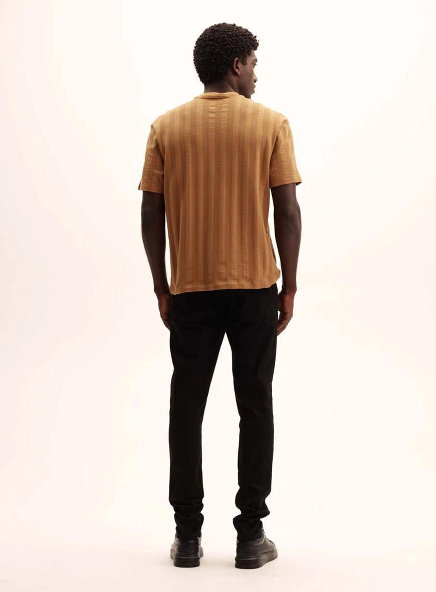 Camiseta Masculina Relaxed Listrada Marrom Evermore 5