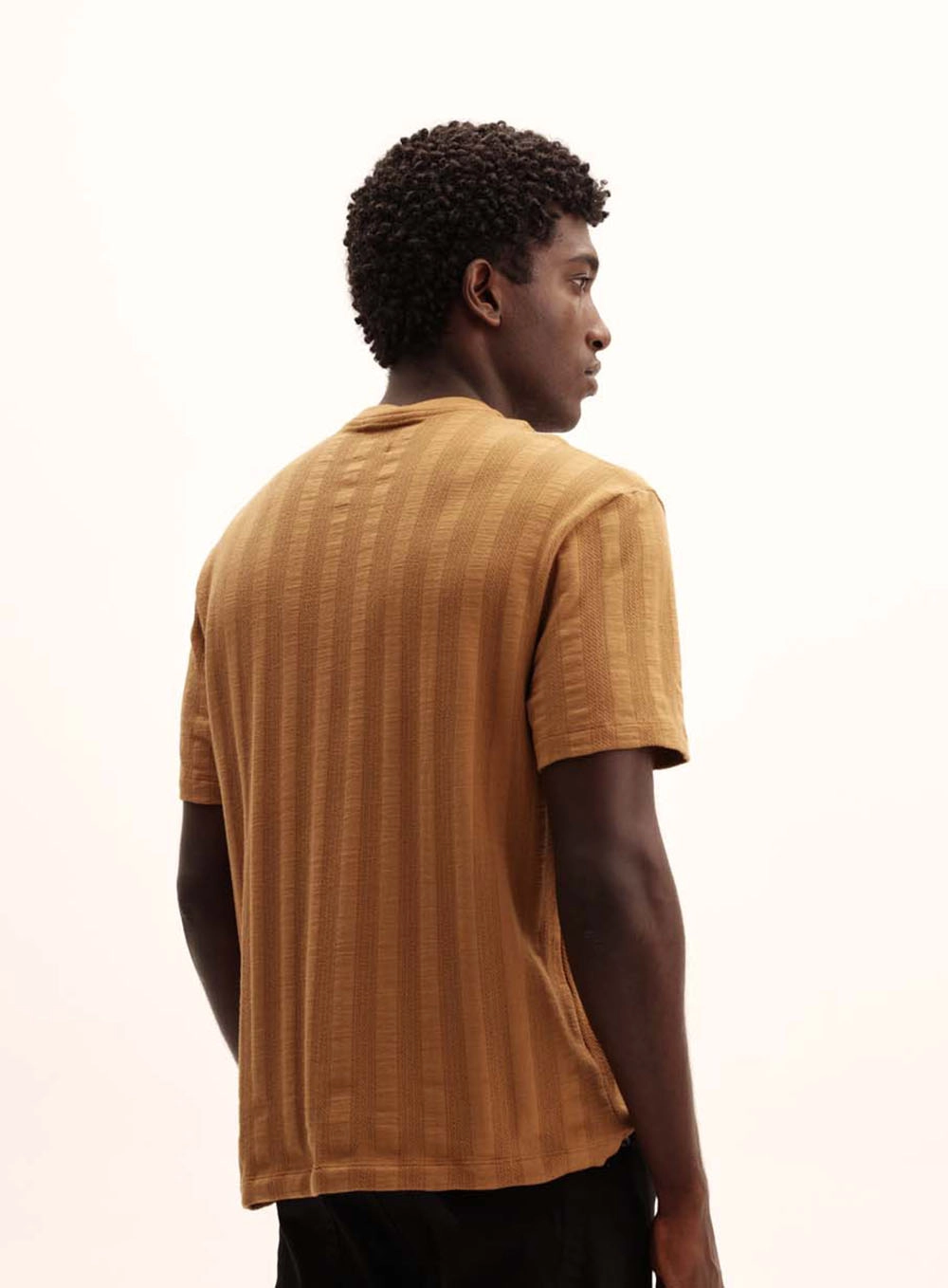 Camiseta Masculina Relaxed Listrada Marrom Evermore 4