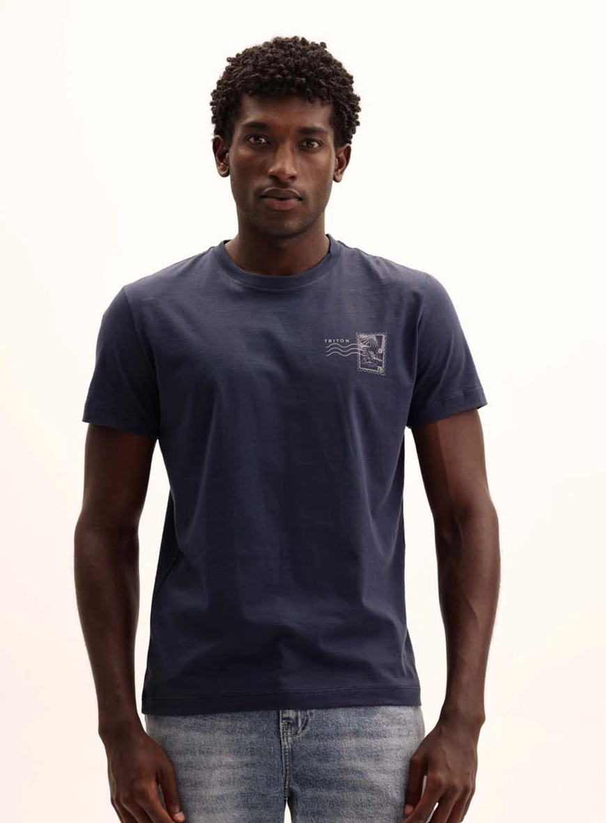 Camiseta Masculina New Malha Strong Azul 2