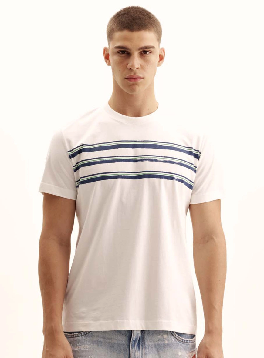 Camiseta Masculina New Com Listras Contrastantes Off Shell 2