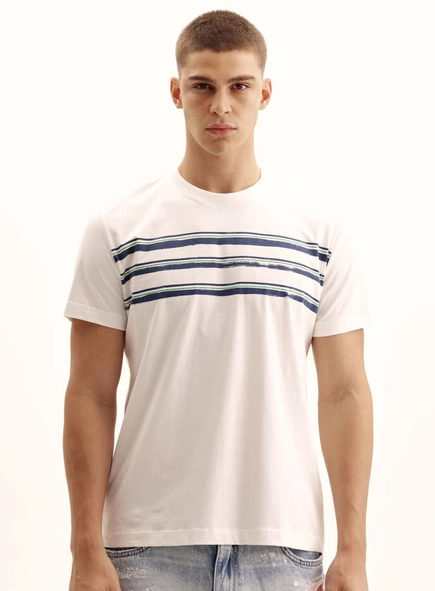 Camiseta Masculina New Com Listras Contrastantes