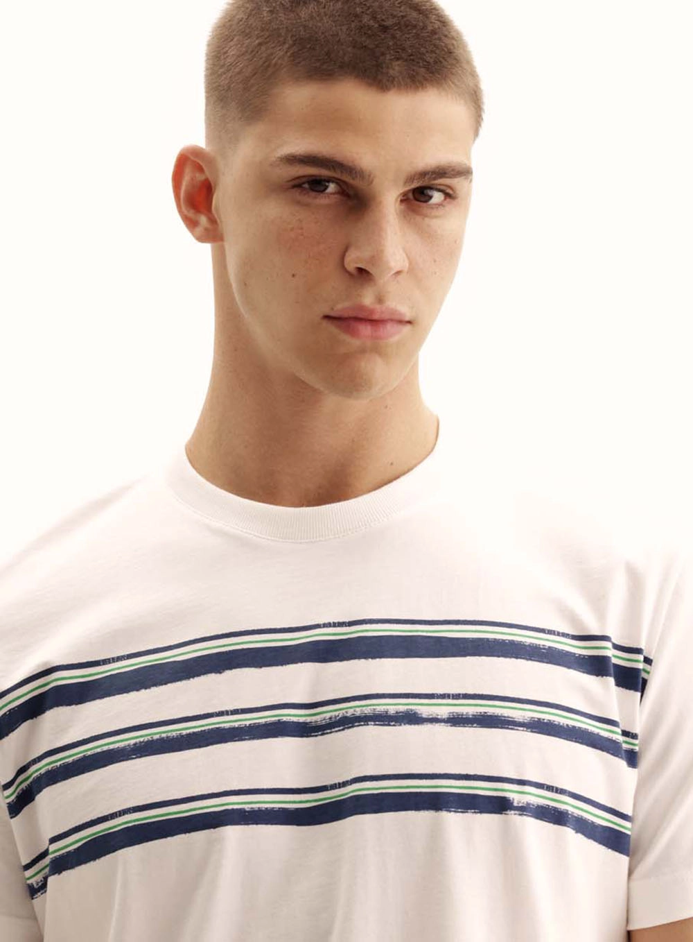 Camiseta Masculina New Com Listras Contrastantes Off Shell 3