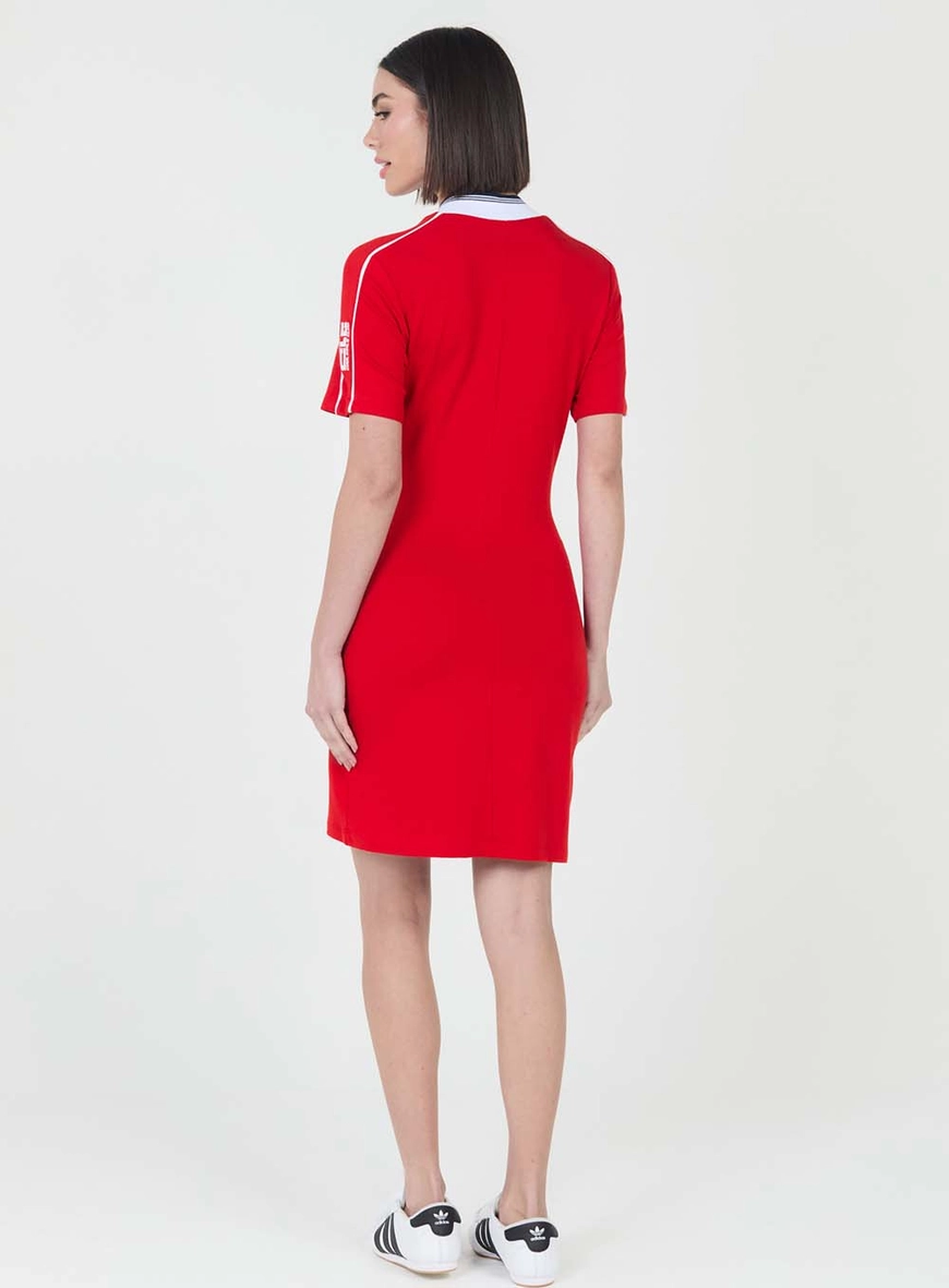 Vestido Slim Com Gola De Retilínea Vermelho 4