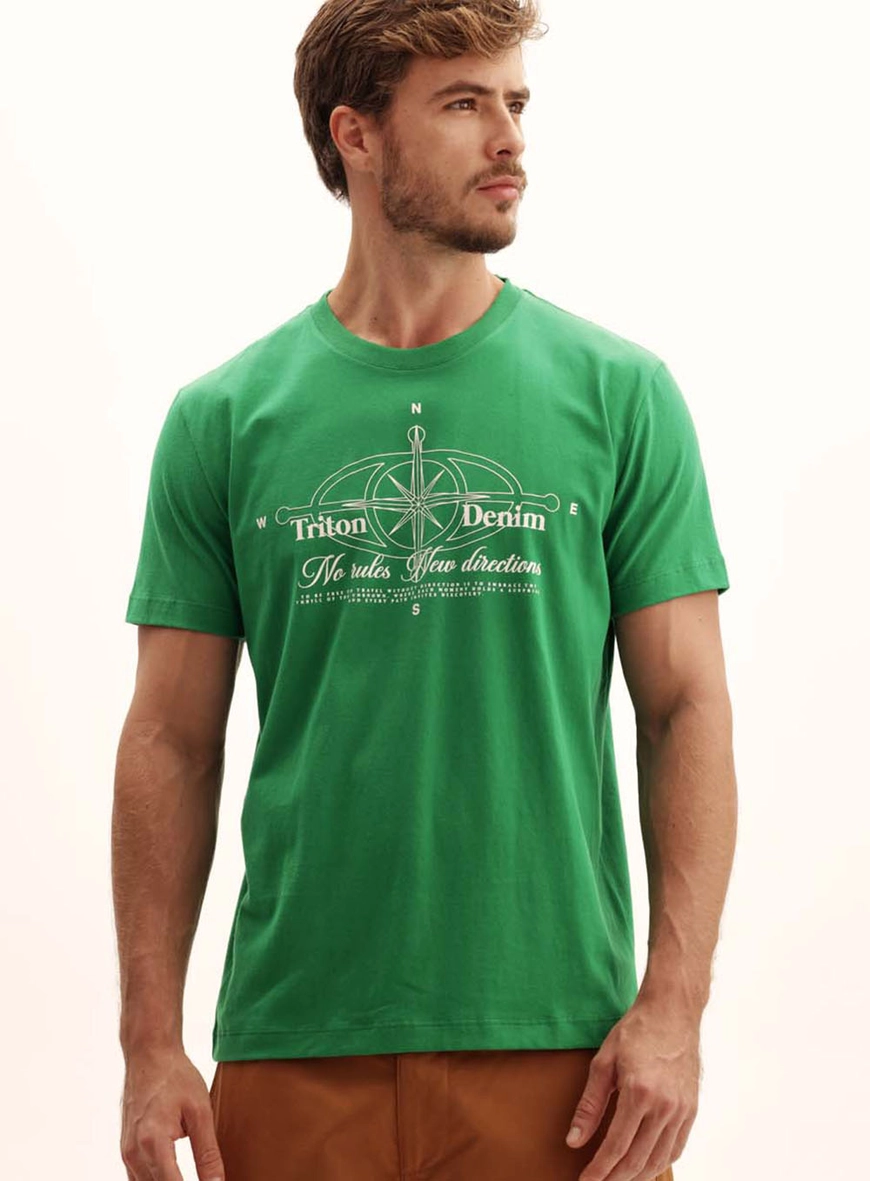Camiseta Masculina New Com Estampa Verde Vanity 2