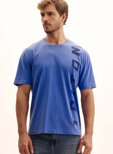 Camiseta Masculina Relaxed Logo Na Lateral