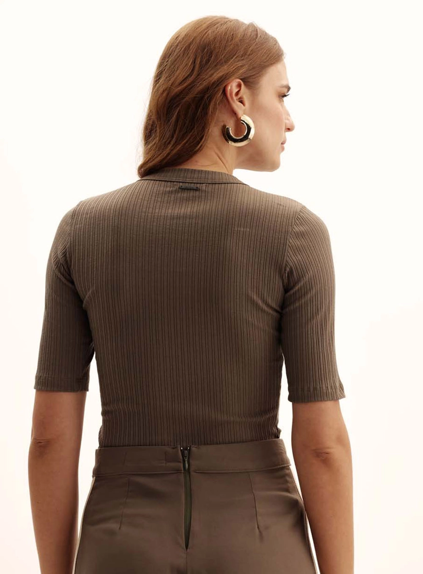 Blusa Feminina Small Canelada Manga 3/4 Verde Biosphere 4