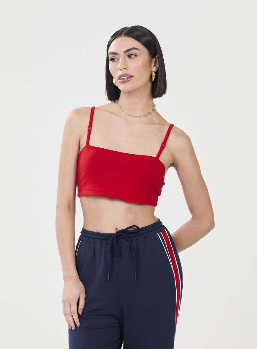 Top Small Com Detalhe Metal Alça Vermelho 2