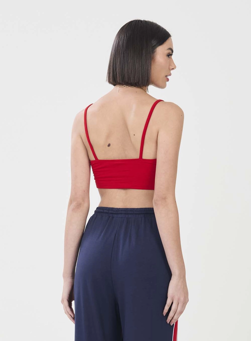 Top Small Com Detalhe Metal Alça Vermelho 3