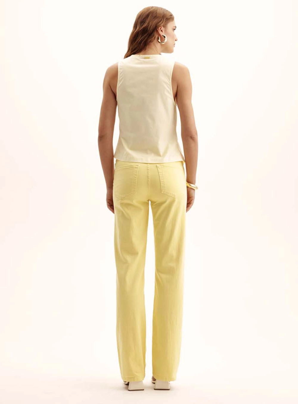 Blusa Feminina Comfort Com Amarração Amarelo 4