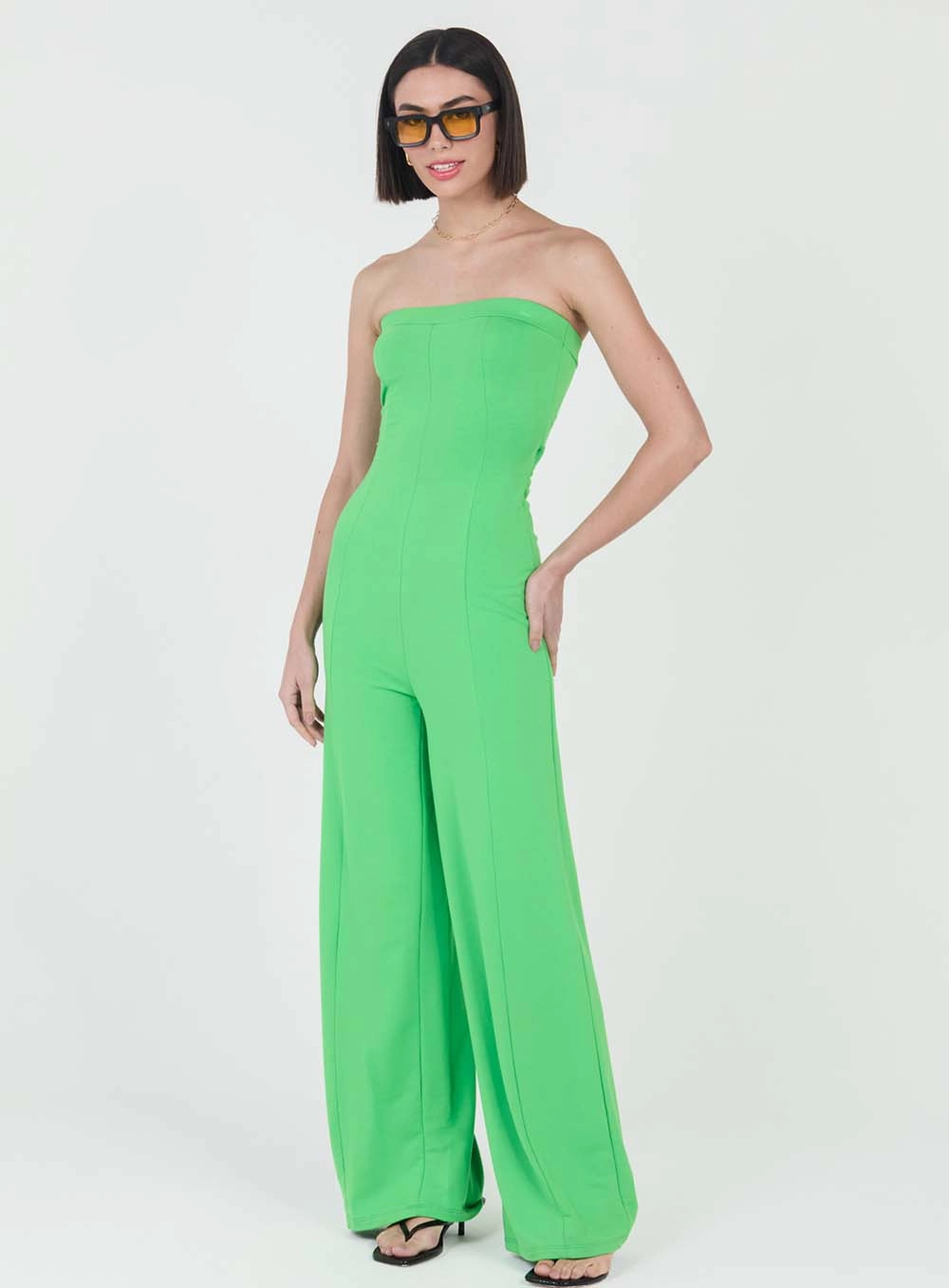 Macacão Comfort Malha Sem Alças Verde 1