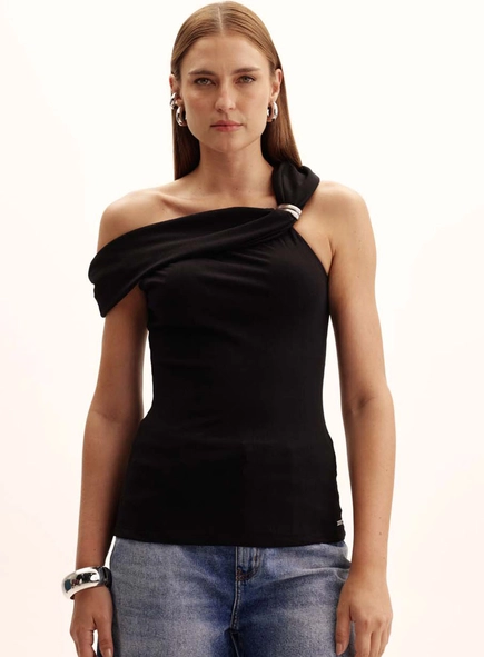 Blusa Feminina Small Ombro Ùnico Canelada