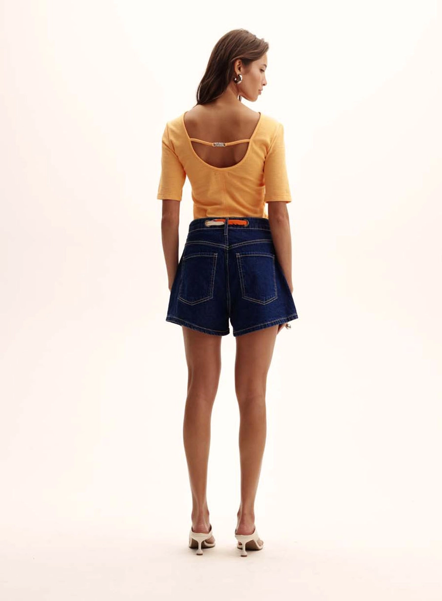 Blusa Feminina Small Manga Curta Laranja 5