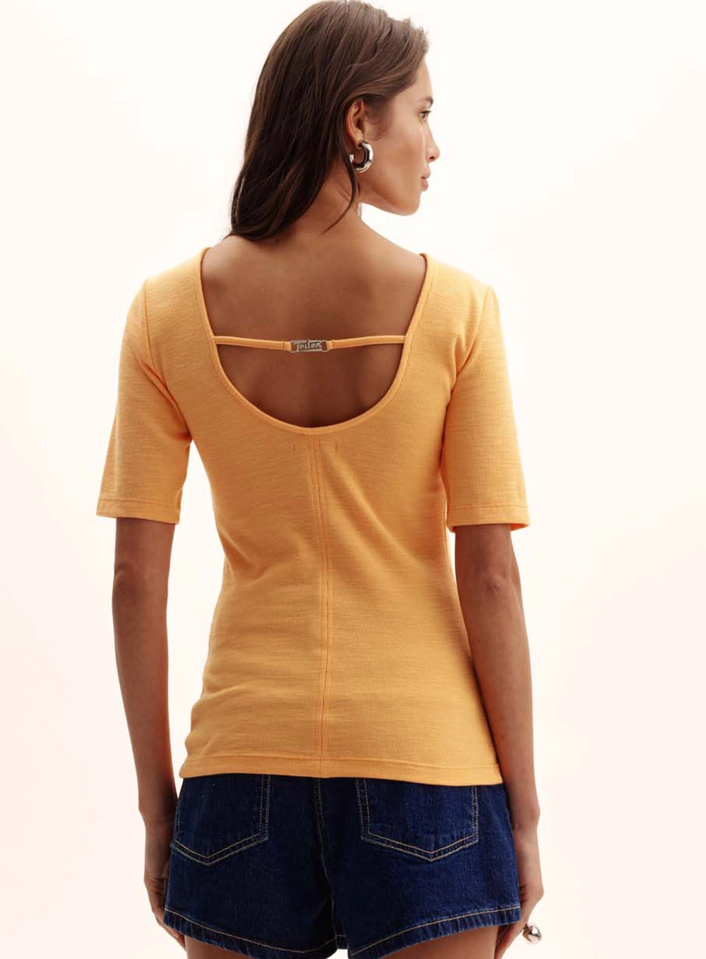 Blusa Feminina Small Manga Curta Laranja 4