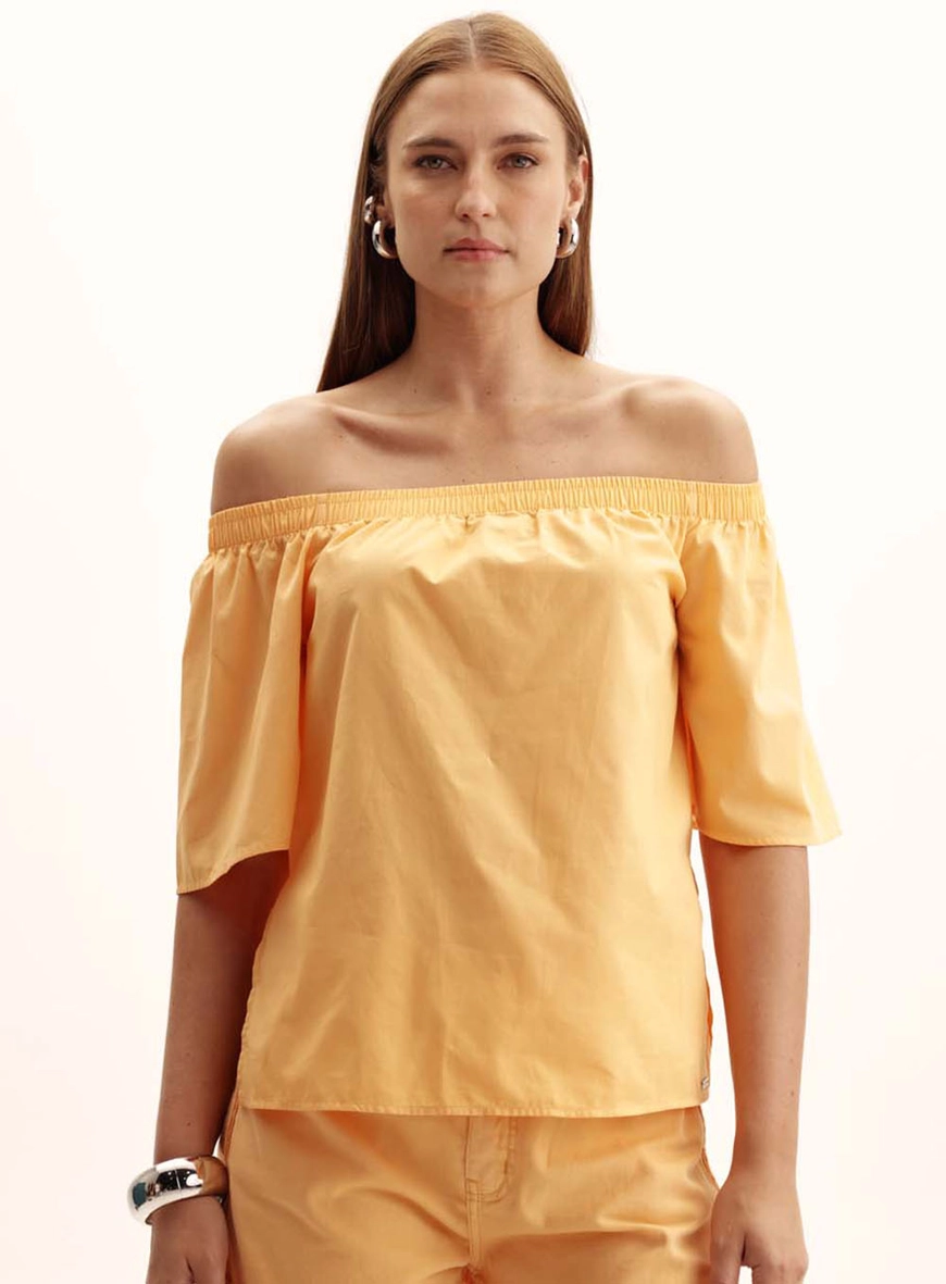 Blusa Feminina Comfort Ombro A Ombro Laranja 2