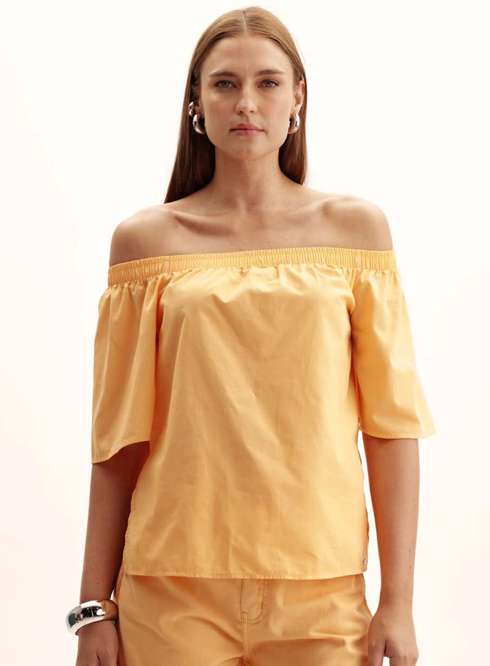 Blusa Feminina Comfort Ombro A Ombro Laranja 2