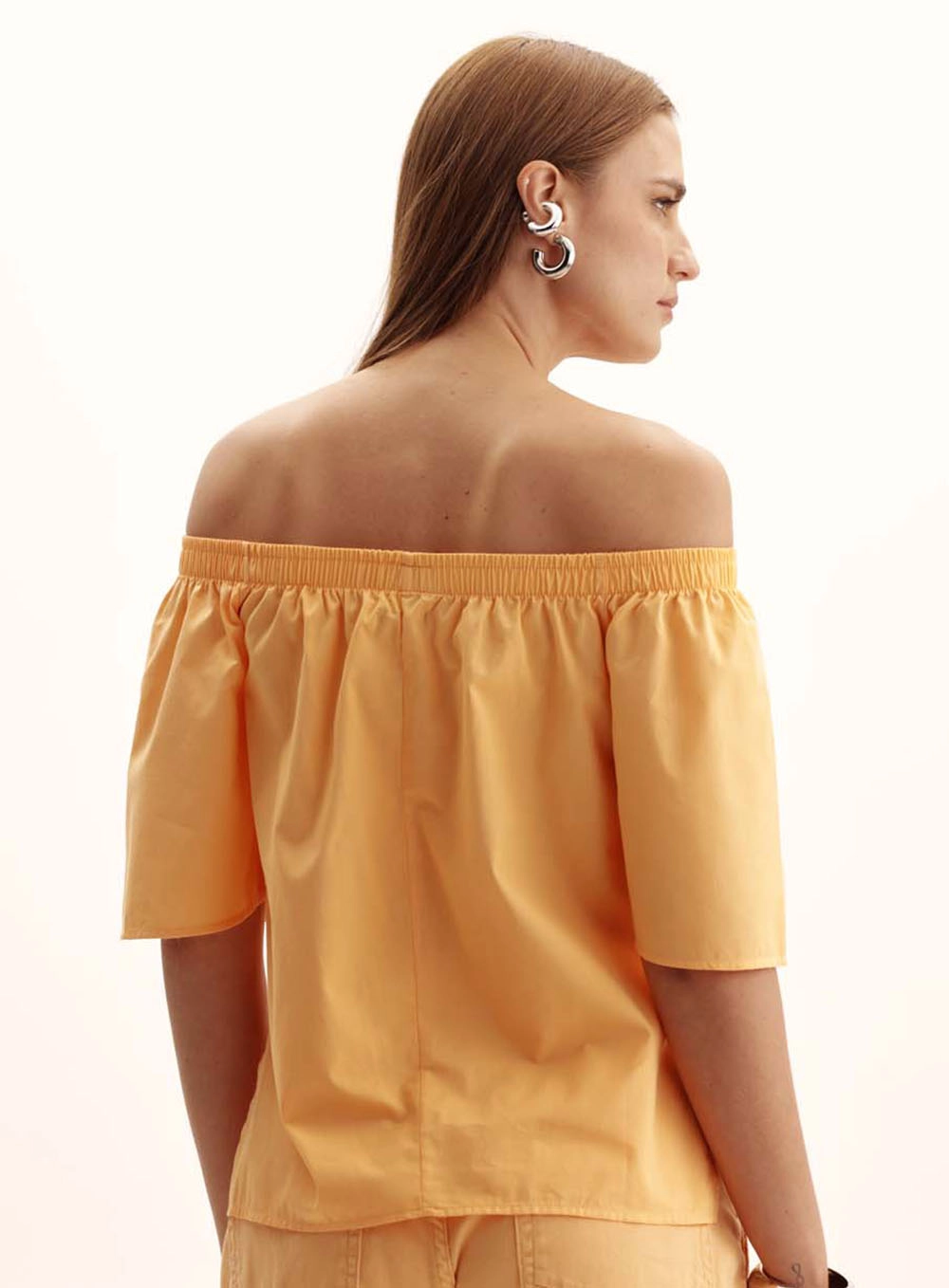 Blusa Feminina Comfort Ombro A Ombro Laranja 3