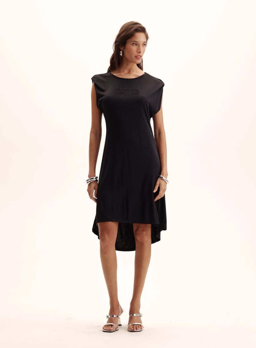 Vestido Comfort Barra Assimétrica Preto 1