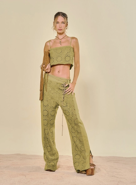 Calça Feminina Pantalona Linho