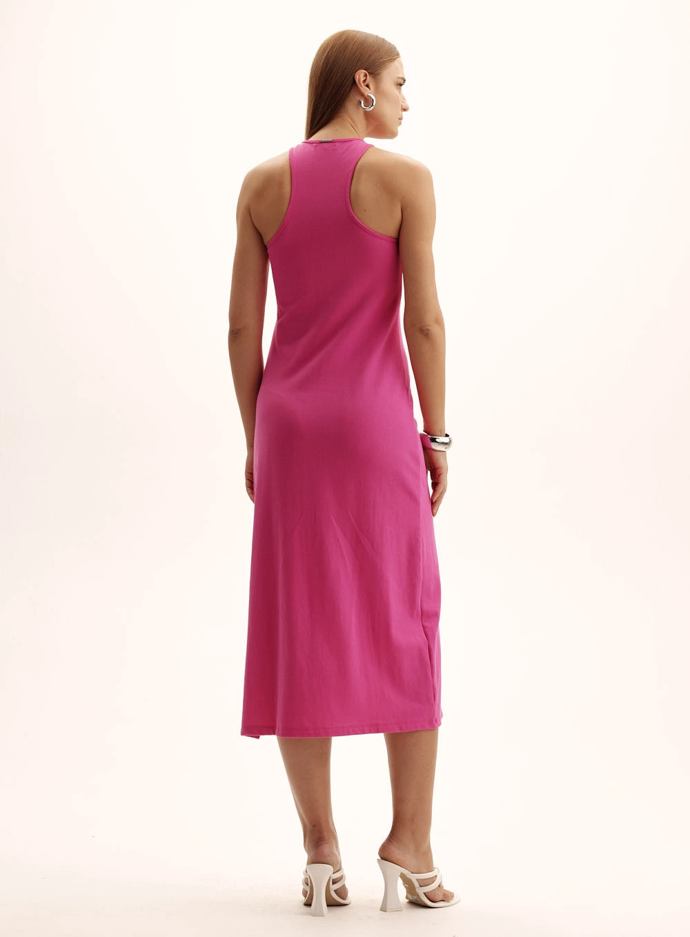 Vestido Comfort Decote Com Ziper Rosa 3