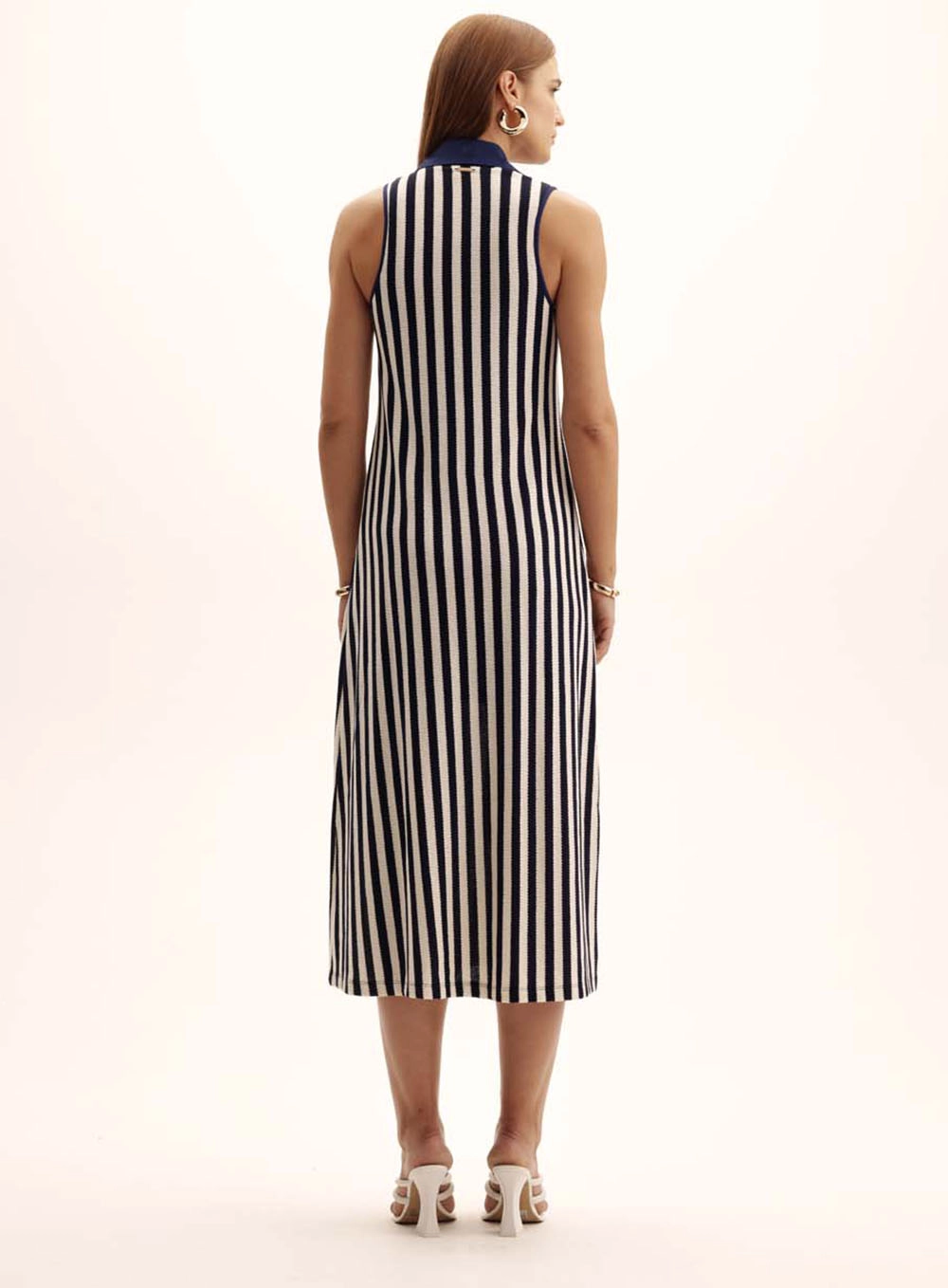 Vestido Comfort Midi Navy Gola Polo Estampados 3
