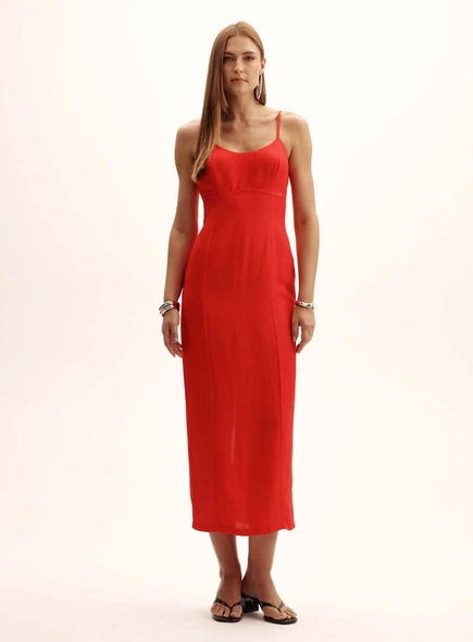 Vestido Comfort Linho Costas Abertas