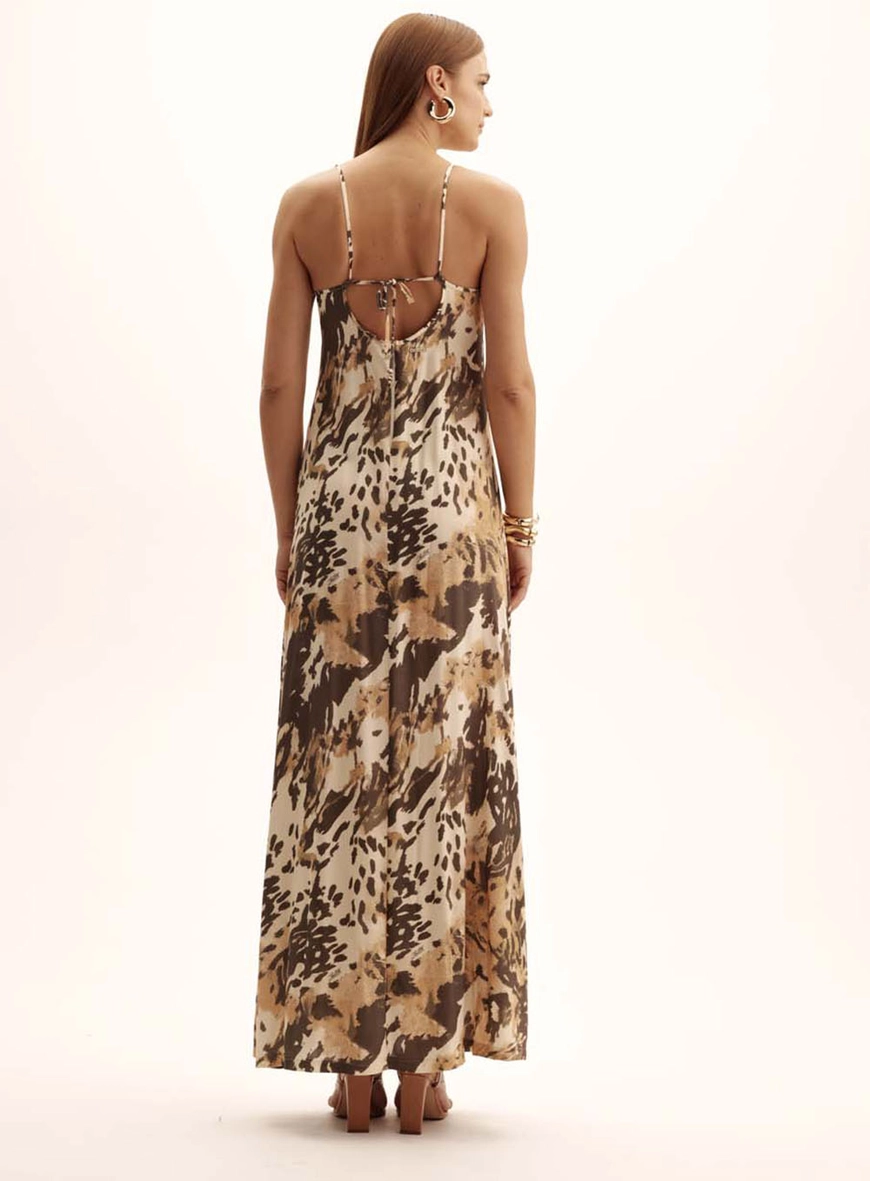 Vestido Comfort Organic Leopard Com Amarração Estampados 3
