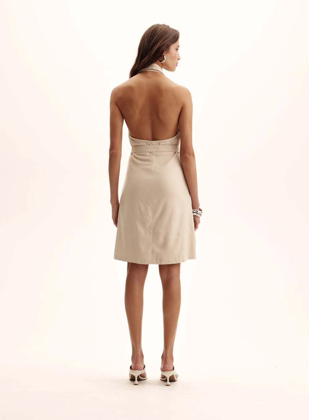 Vestido Comfort Com Cinto Bege 5