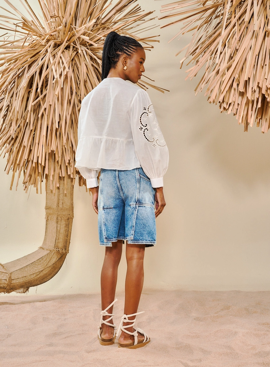 Bermuda Jeans Feminina Low Jorts Índigo 3