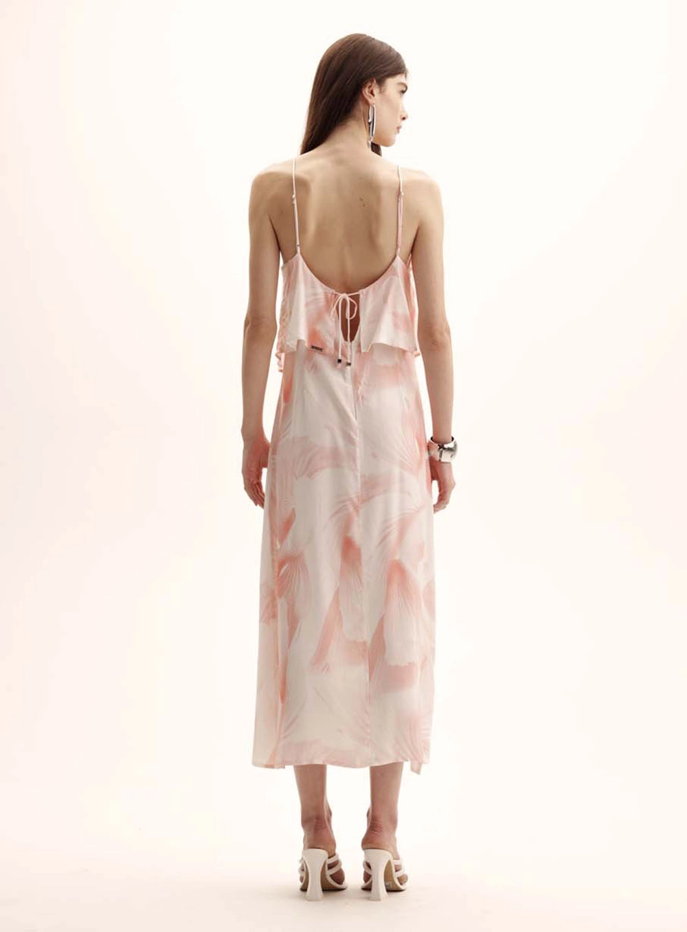 Vestido Fish Flower Longo Com Sobreposição Estampados 3