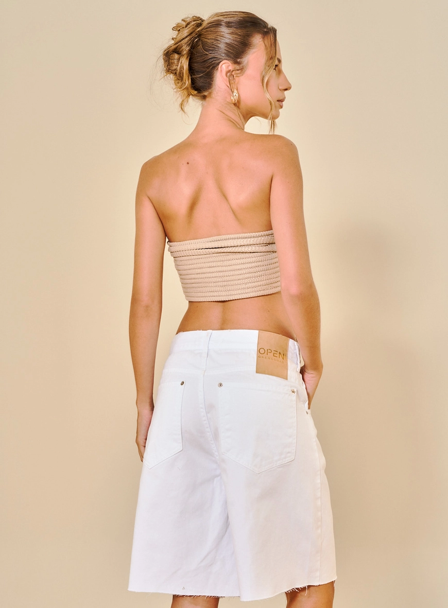 Bermuda Feminina Em Sarja Jorts Branco 4