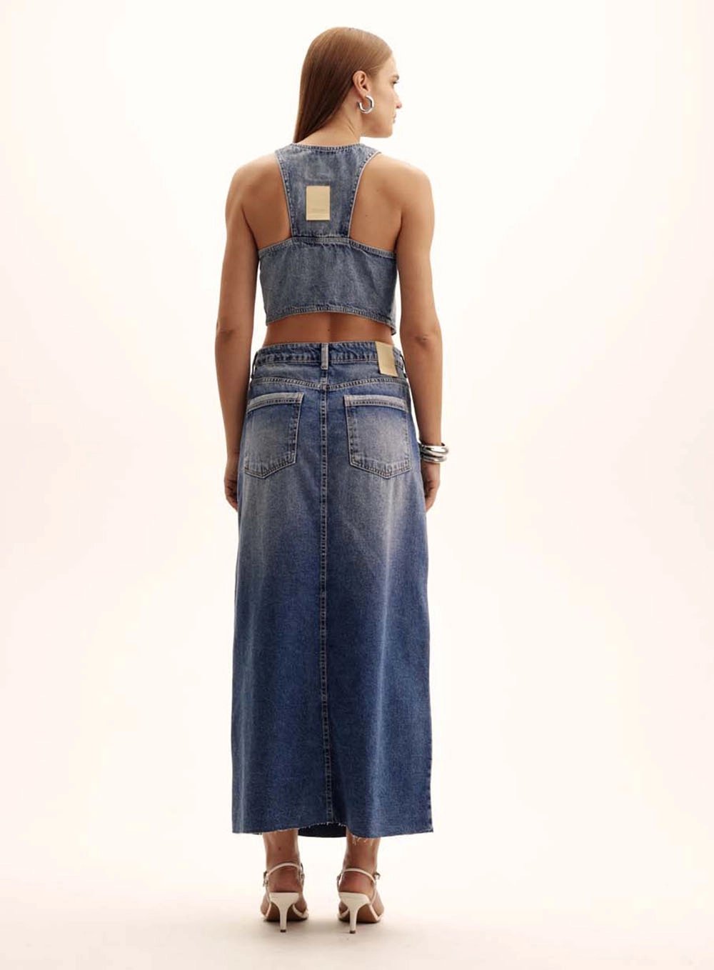Colete Jeans Alfaiataria Feminino Encurtado Índigo 5