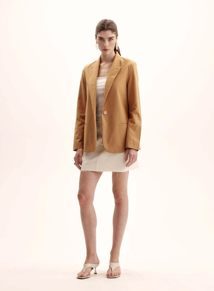Blazer Feminino Alfaiataria Botão Único