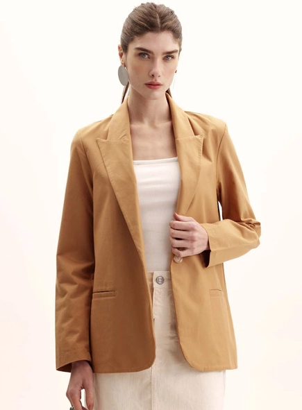 Blazer Feminino Alfaiataria Botão Único