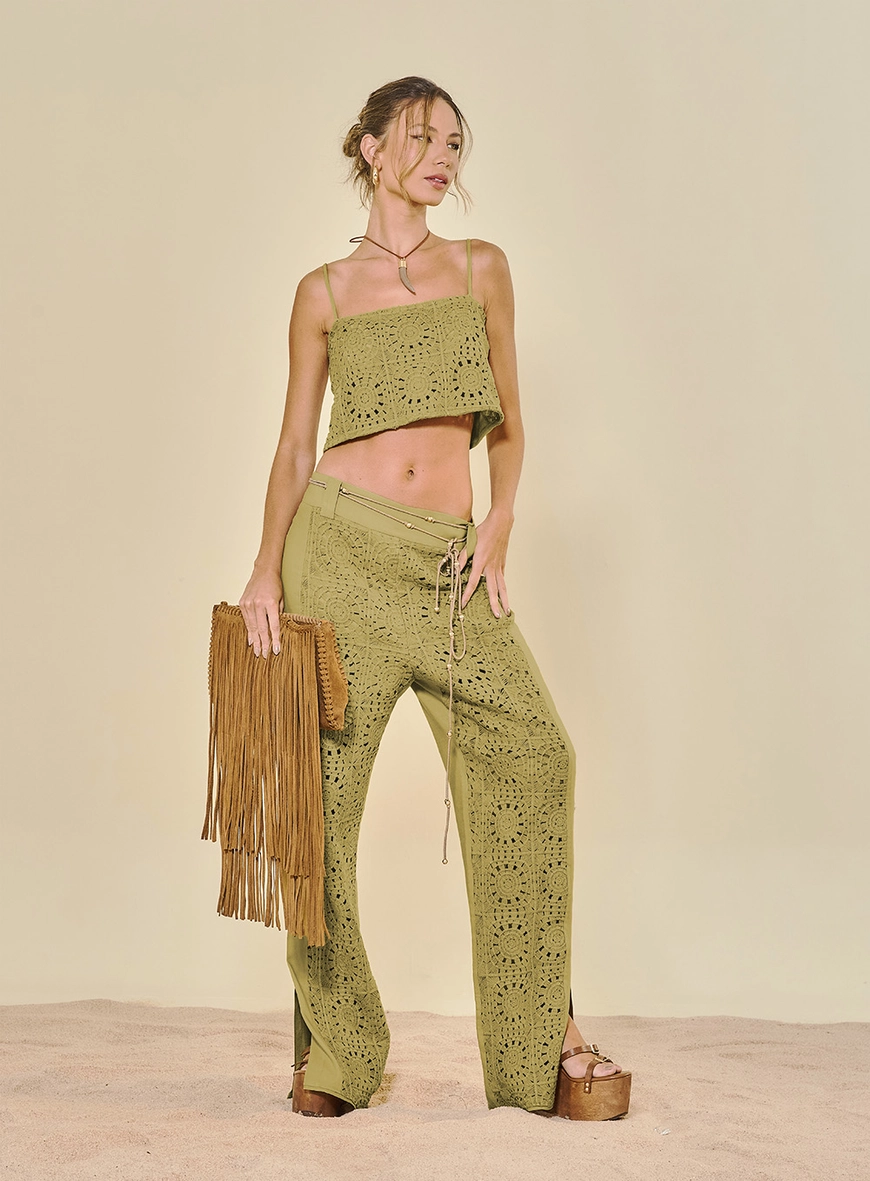 Blusa Feminina Com Detalhe Linho Verde 3